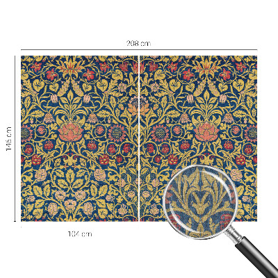 Wall mural for bedroom with a floral pattern