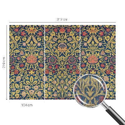 Wall mural for bedroom with a floral pattern