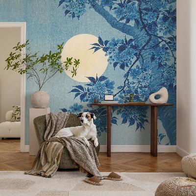 Wall mural for living room with a Flower Moon design