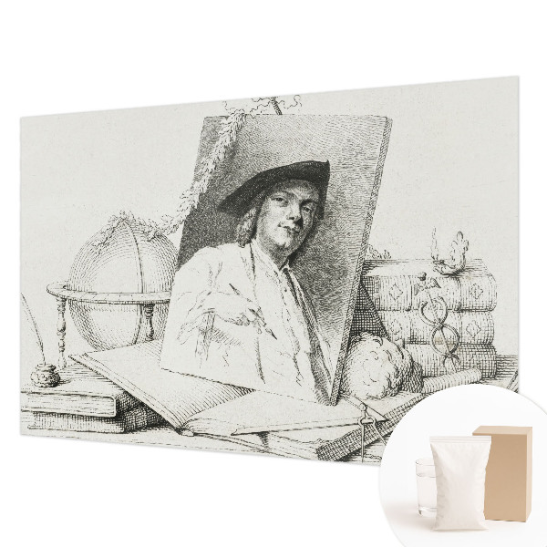 Bedroom wall mural wallpaper with an artistic portrait design