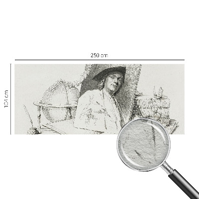 Bedroom wall mural wallpaper with an artistic portrait design
