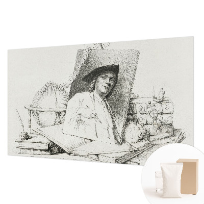 Bedroom wall mural wallpaper with an artistic portrait design