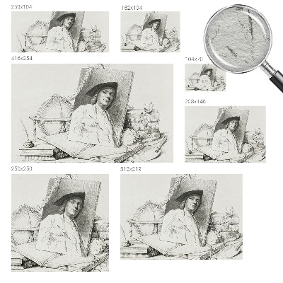 Bedroom wall mural wallpaper with an artistic portrait design