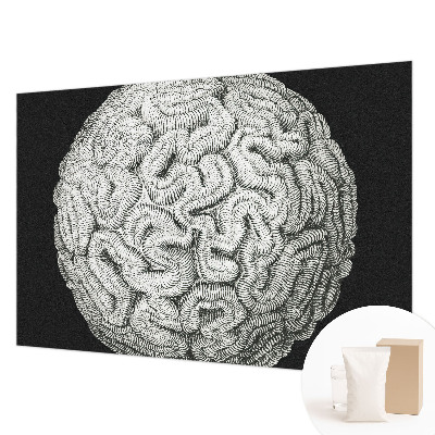 Wallpaper mural for living room with a spherical structure motif