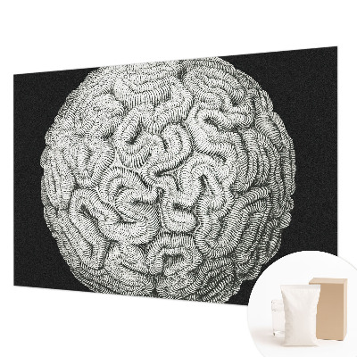 Wallpaper mural for living room with a spherical structure motif