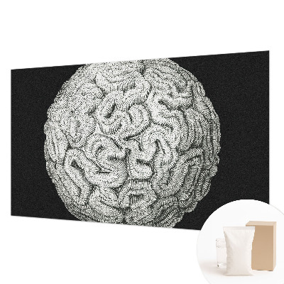 Wallpaper mural for living room with a spherical structure motif