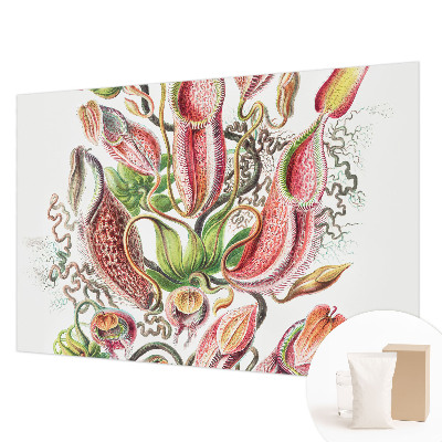 Large wallpaper mural with detailed plant motif