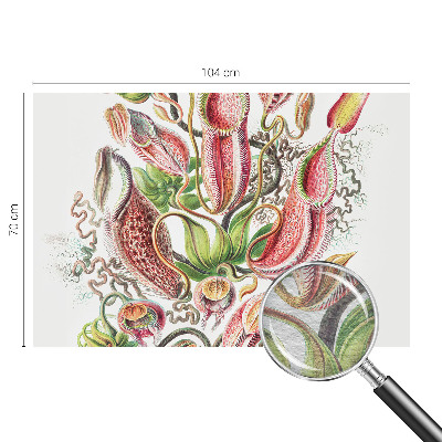 Large wallpaper mural with detailed plant motif