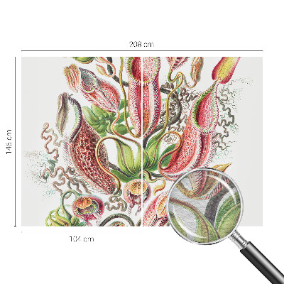 Large wallpaper mural with detailed plant motif