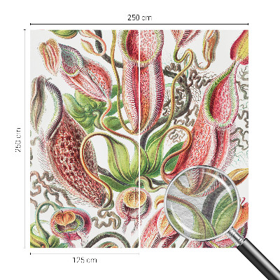 Large wallpaper mural with detailed plant motif