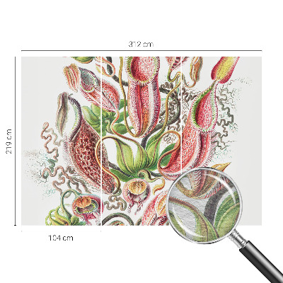 Large wallpaper mural with detailed plant motif