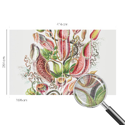 Large wallpaper mural with detailed plant motif