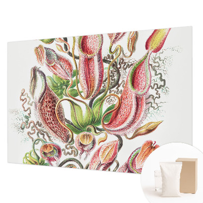 Large wallpaper mural with detailed plant motif