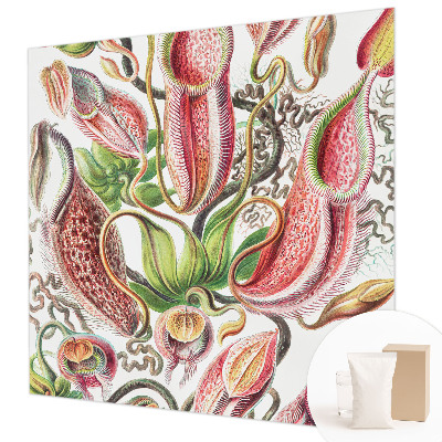 Large wallpaper mural with detailed plant motif