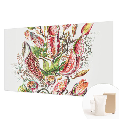 Large wallpaper mural with detailed plant motif