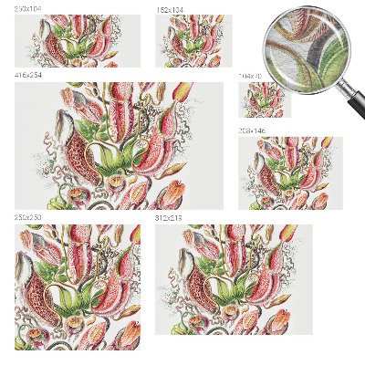 Large wallpaper mural with detailed plant motif