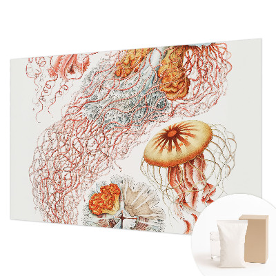 Custom size wall mural with a fancy jellyfish design