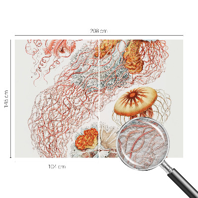 Custom size wall mural with a fancy jellyfish design