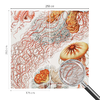 Custom size wall mural with a fancy jellyfish design