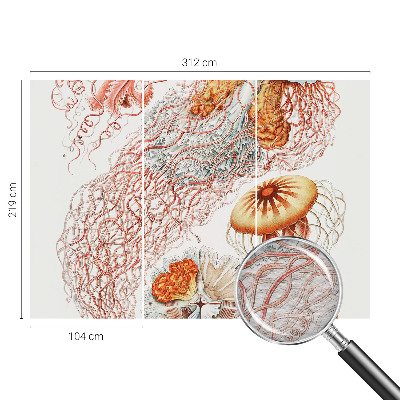 Custom size wall mural with a fancy jellyfish design