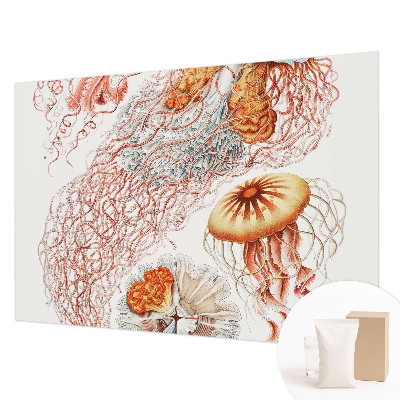 Custom size wall mural with a fancy jellyfish design
