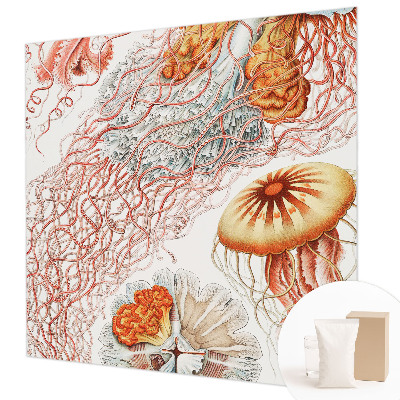 Custom size wall mural with a fancy jellyfish design