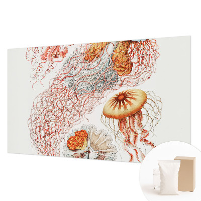 Custom size wall mural with a fancy jellyfish design
