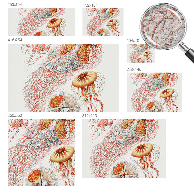 Custom size wall mural with a fancy jellyfish design