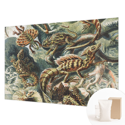Large wall mural wallpaper featuring exotic reptiles