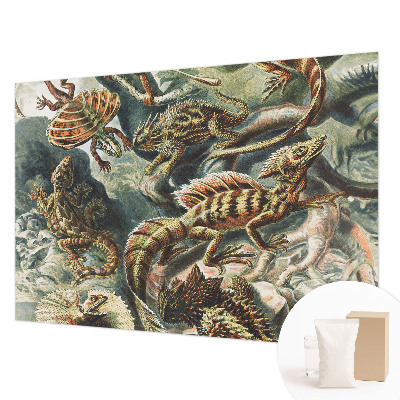 Large wall mural wallpaper featuring exotic reptiles