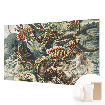 Large wall mural wallpaper featuring exotic reptiles