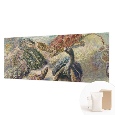 Modern wall mural for bedroom with a turtle fauna design