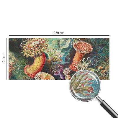 Modern wall mural for living room featuring a design of fancy anemones