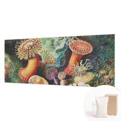 Modern wall mural for living room featuring a design of fancy anemones