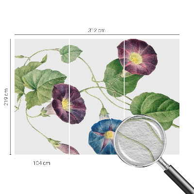 Modern wall mural with a floristic elegant motif
