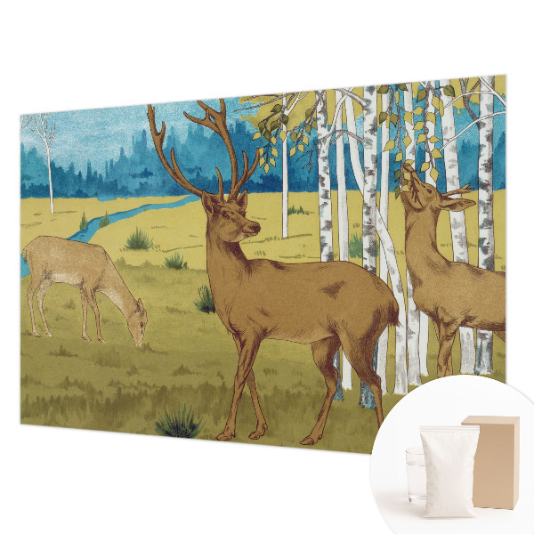 High quality wall mural wallpaper with a forest harmony design