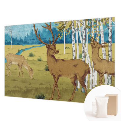 High quality wall mural wallpaper with a forest harmony design