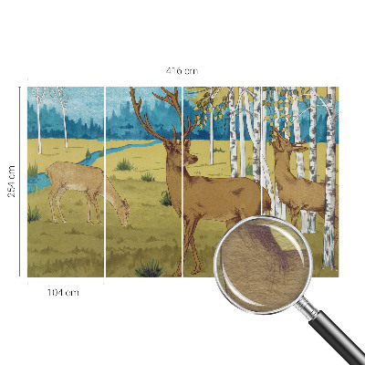 High quality wall mural wallpaper with a forest harmony design