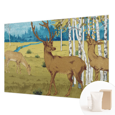 High quality wall mural wallpaper with a forest harmony design
