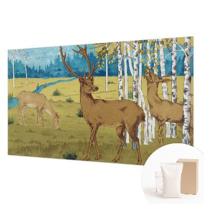 High quality wall mural wallpaper with a forest harmony design