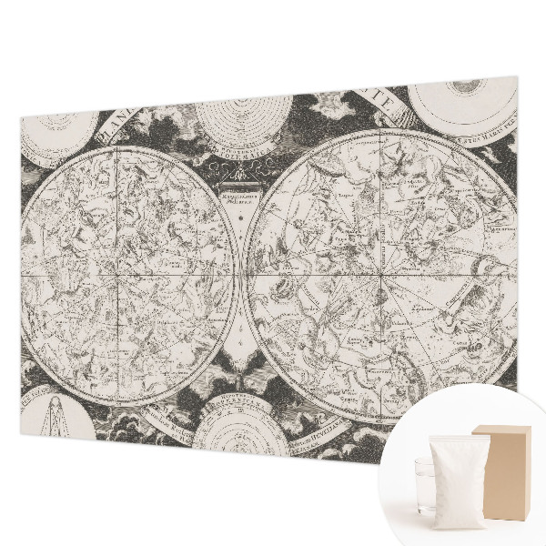 Premium wall mural for bedroom featuring a detailed star map design