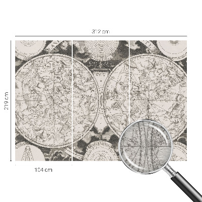 Premium wall mural for bedroom featuring a detailed star map design