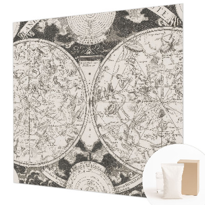 Premium wall mural for bedroom featuring a detailed star map design