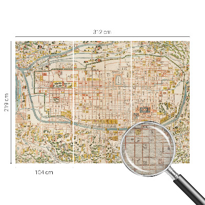 Premium photo wallpaper with an antique map motif