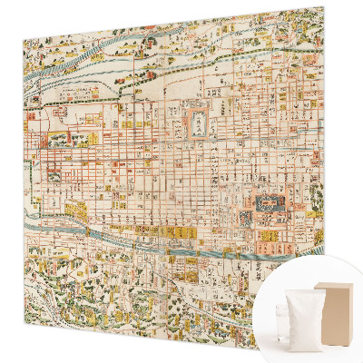 Premium photo wallpaper with an antique map motif