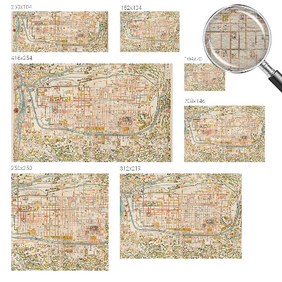 Premium photo wallpaper with an antique map motif