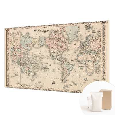 Non-woven wall mural with a historical map design