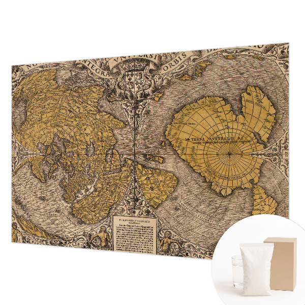 Non-woven photo wallpaper with a historical cartography motif