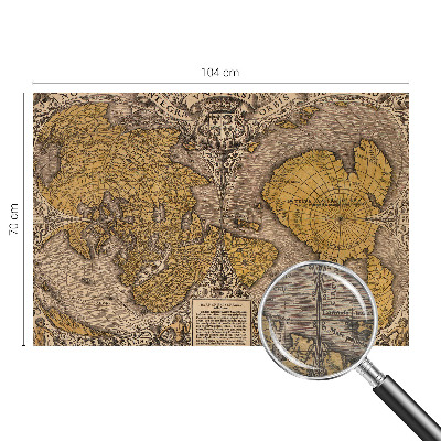 Non-woven photo wallpaper with a historical cartography motif