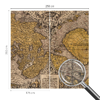 Non-woven photo wallpaper with a historical cartography motif